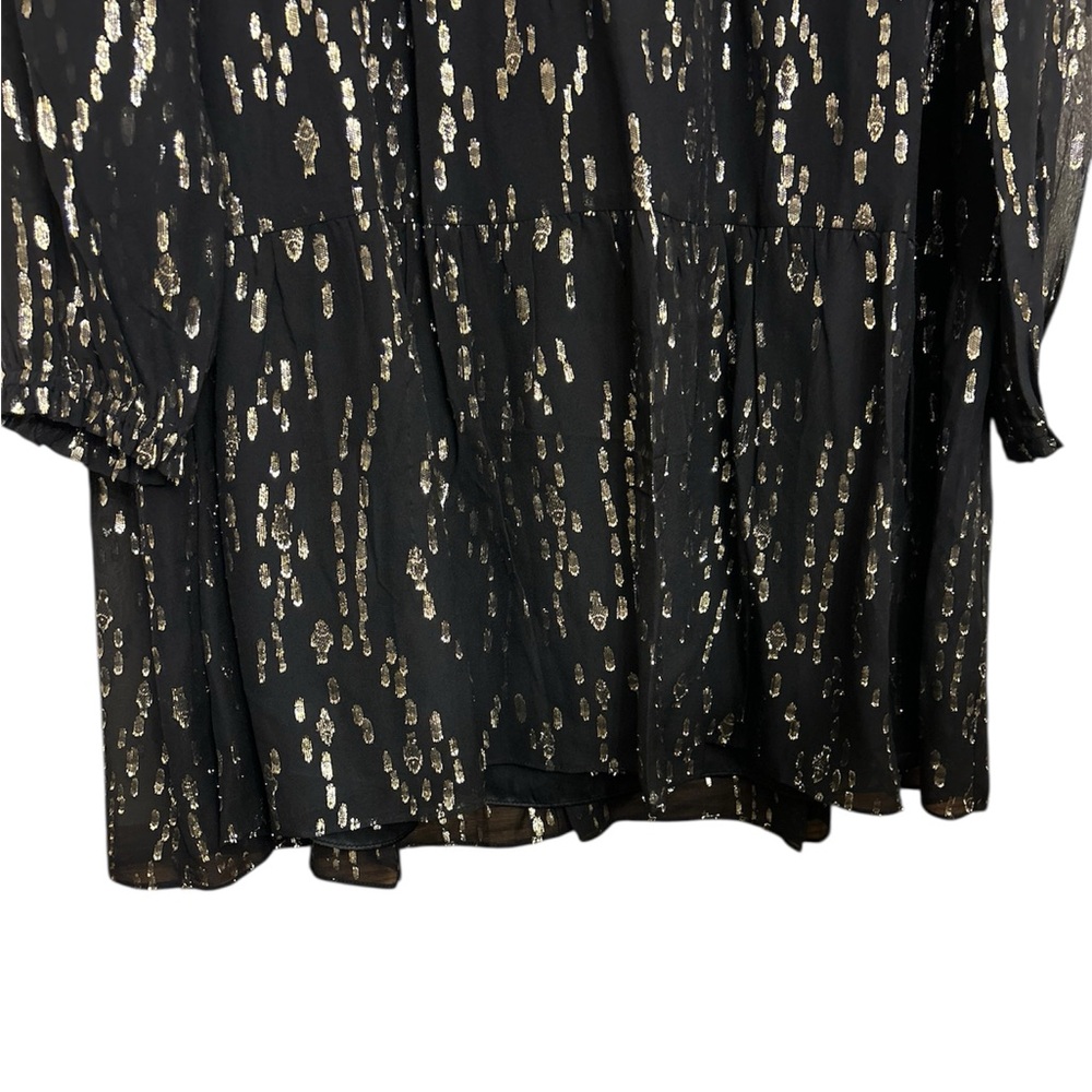 Lilly Pulitzer Winona Silk Swing Dress Onyx Fish Clip Gold Chiffon Size S NWT - Picture 6 of 13